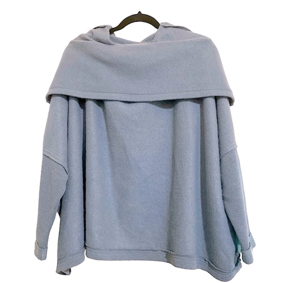 Free People Boho Huntington Pullover Women’s Size SP Grey Cowl Neck Cros… - Picture 2 of 15